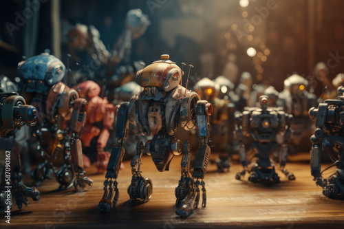 Lots of little robots. AI generative.