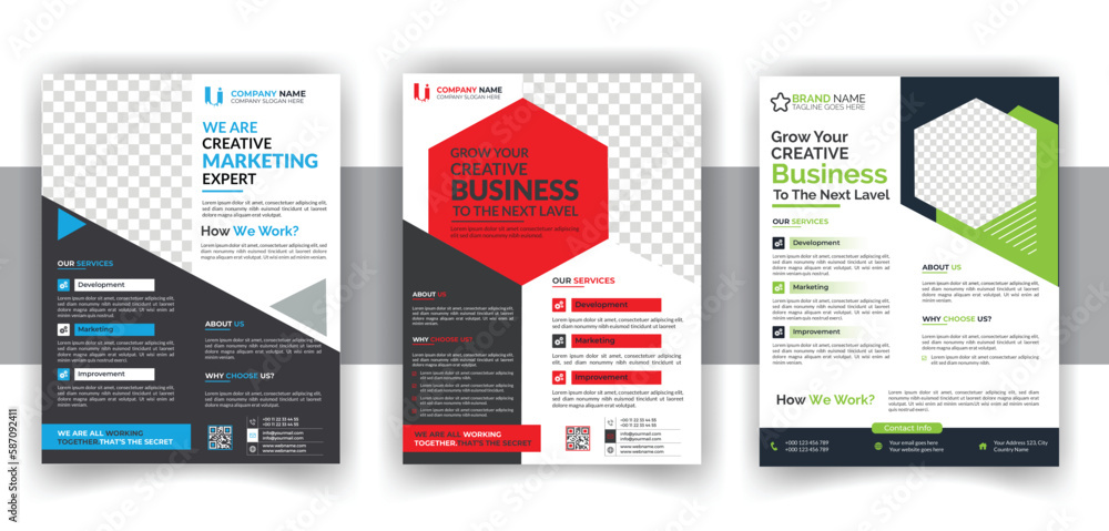Modern business flyer Bundle design template