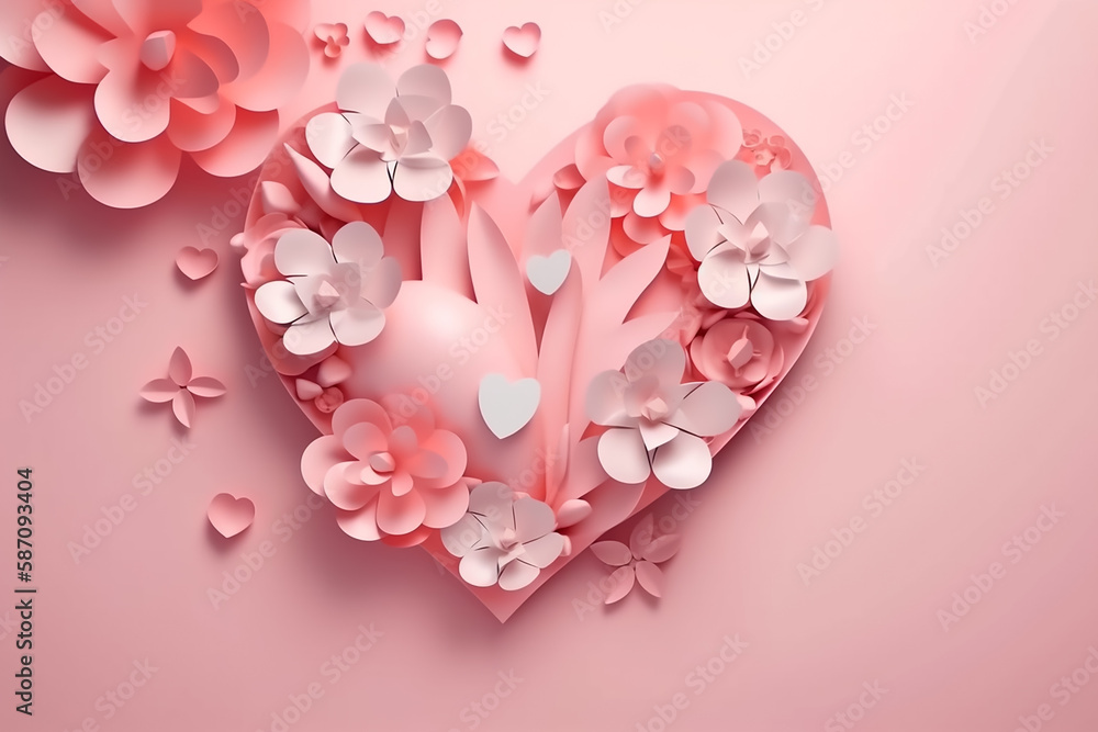 Happy Mother's Day, flowers paper art. Generative AI Happy Mother's Day, flowers paper art. Generative AI