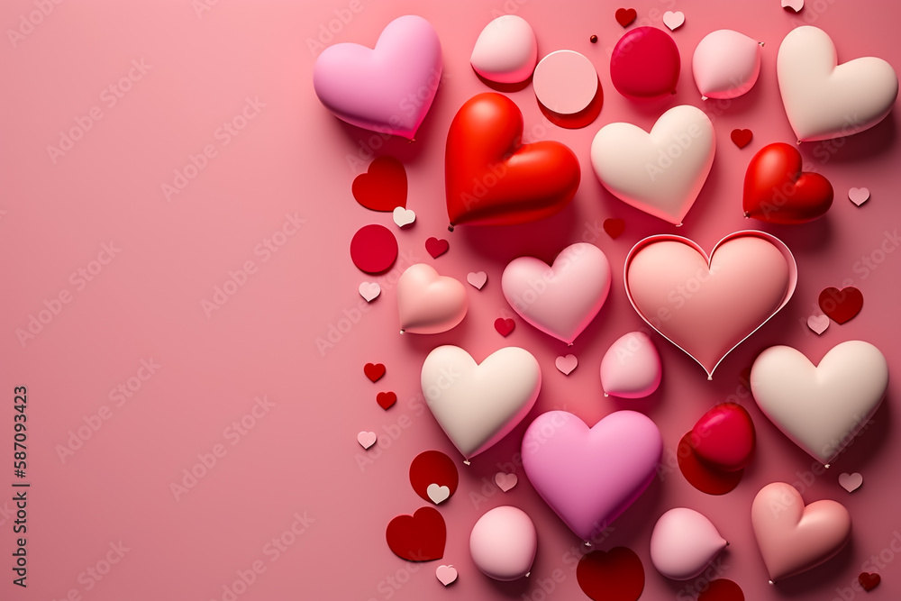 Happy Mother's Day, paper hearts. Generative AI Happy Mother's Day, paper hearts. Generative AI