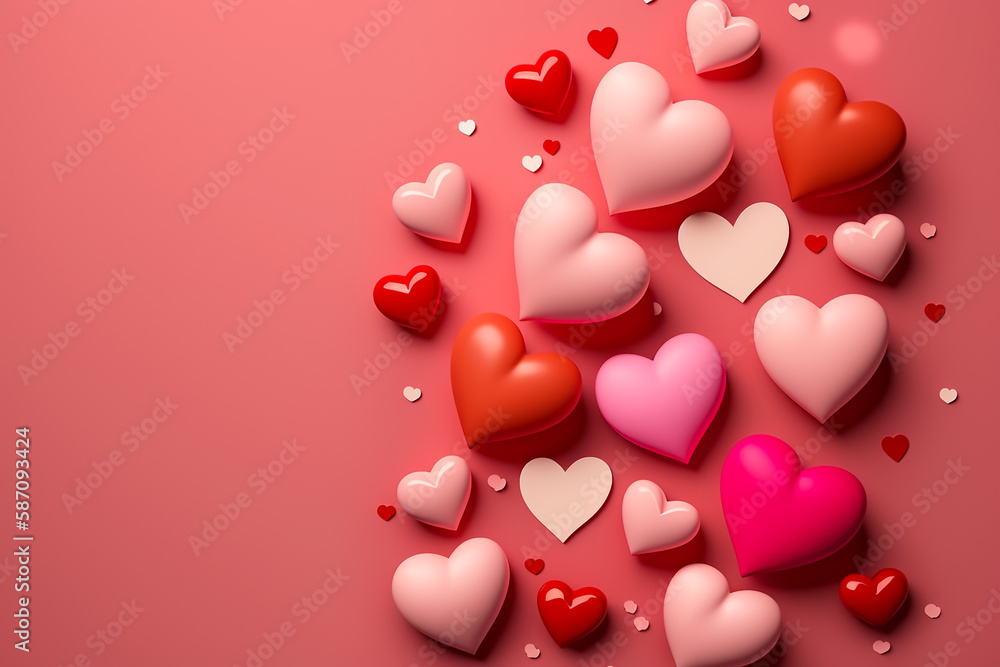 Happy Mother's Day, paper hearts. Generative AI Happy Mother's Day, paper hearts. Generative AI