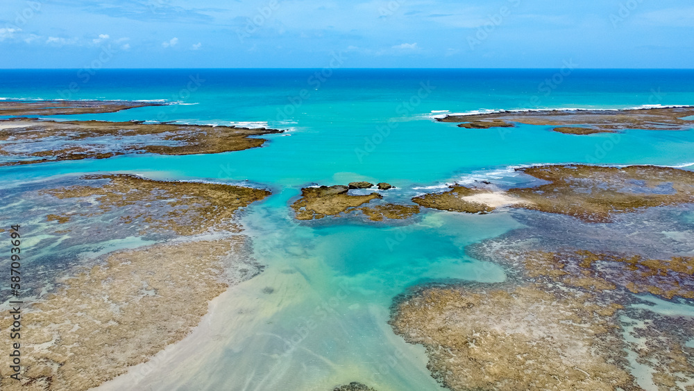 Obraz premium Foto de drone praias alagoanas