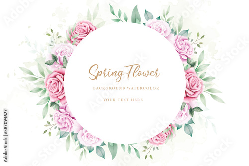  hand drawn  floral wreath and background design