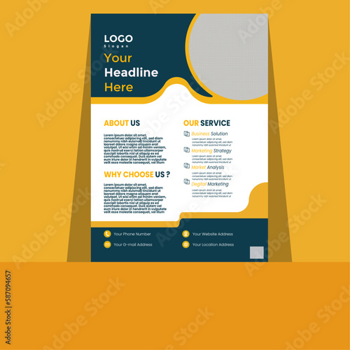 corporate Business A4 vector flyer design for company promotion.poster or brochure cover layout and advertising 