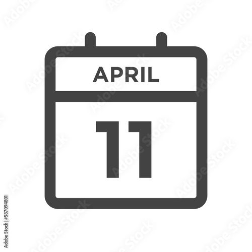 April 11 Calendar Day or Calender Date for Deadline or Appointment