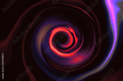 abstract design red spiral on black background illustration 