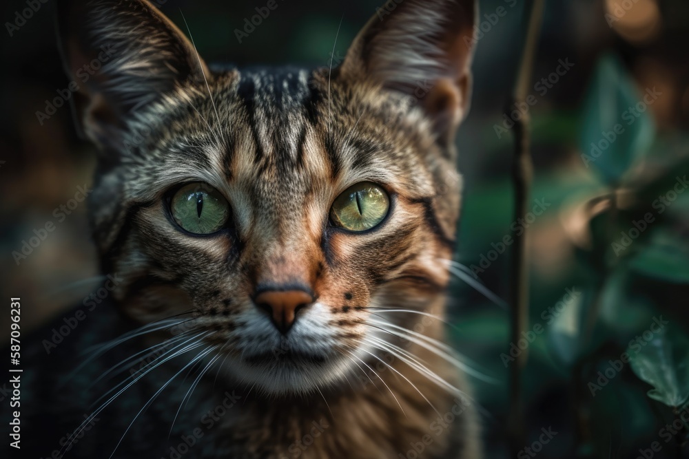 a cat's eyes are calm. Generative AI