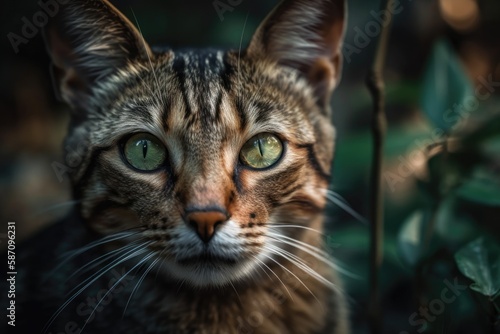 a cat's eyes are calm. Generative AI © AkuAku
