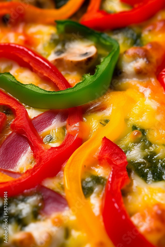 colorful frittata filled with peppers, mushrooms, and onions - a flavorful breakfast dish, start your day right, delicious breakfast options to satisfy every craving. generative ai