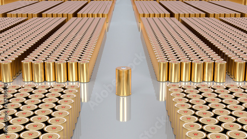 lithium-ion traction 4680 battery pack, High-capacity gold accumulator cell modules, tabless cell, mass production Electric Car batteries, High Tech Technology, energy electric vehicles, 3d rendering