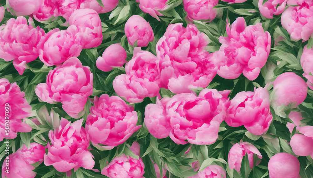 Mother's day concept. Beautiful flower background with copyspace, pink flower banner - Generative AI Mother's day concept. Beautiful flower background with copyspace, pink flower banner - Generative AI