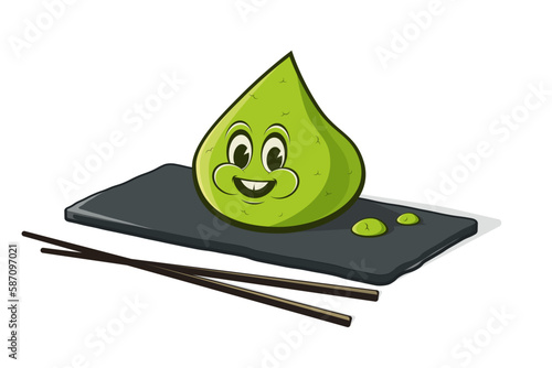 funny illustration of cartoon wasabi