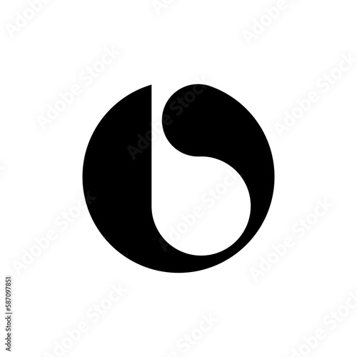 ABSTRACT CIRCLE LETTER b MODERN MINIMALIST LOGO DESIGN