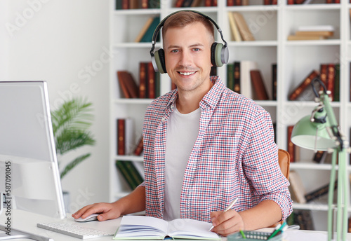 Young man with headphones, ...