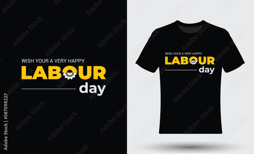 1st may happy international labour day typography illustration t shirt design