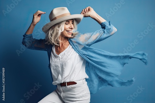 Older Fashionable Lady Danc...