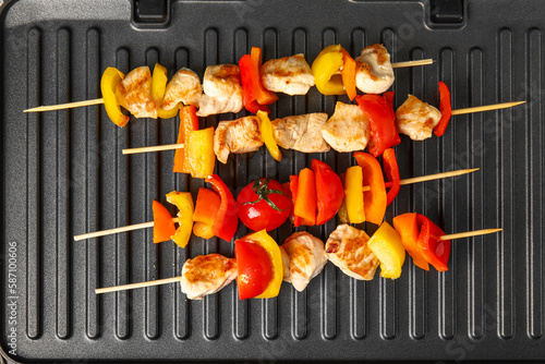 Chicken and vegetable skewe...