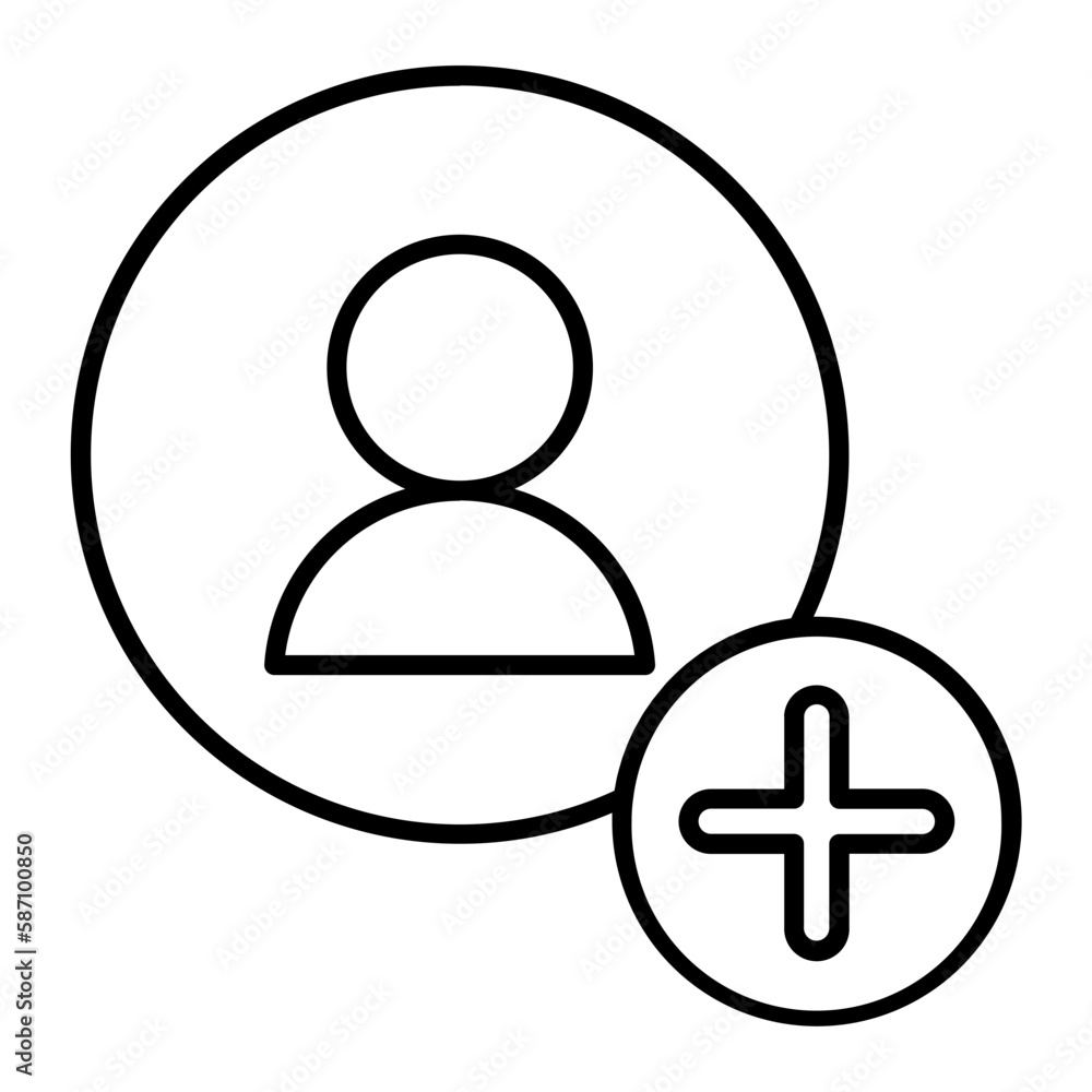 Add Friend Outline Icon Add Friend Outline Icon