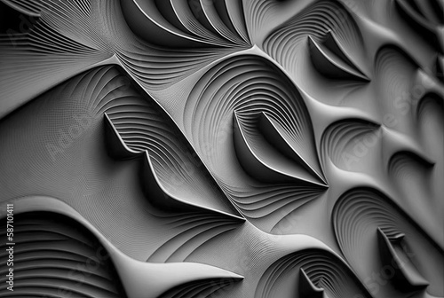 Abstract picture of a gray surface with a textured pattern. Generative AI illustration.