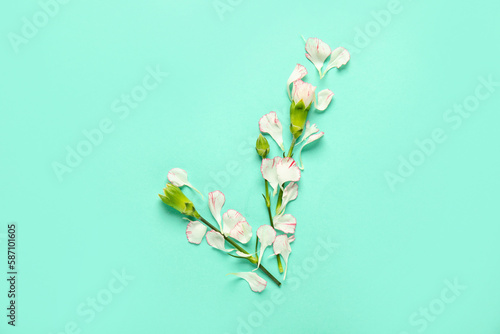 Check mark made of flowers ...