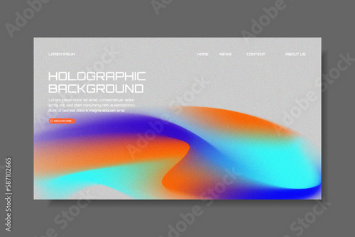 Modern trendy grainy gradient background, colorful abstract liquid 3d shapes. Soft gradient backdrop with place for text. Futuristic design for banner, poster, cover, flyer, presentation, landing page