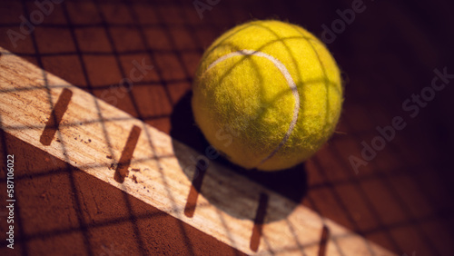 tennis ball on clay court © marpan