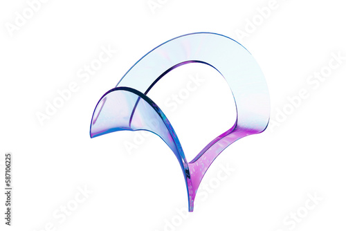 Abstract colored glass 3d rendered shape