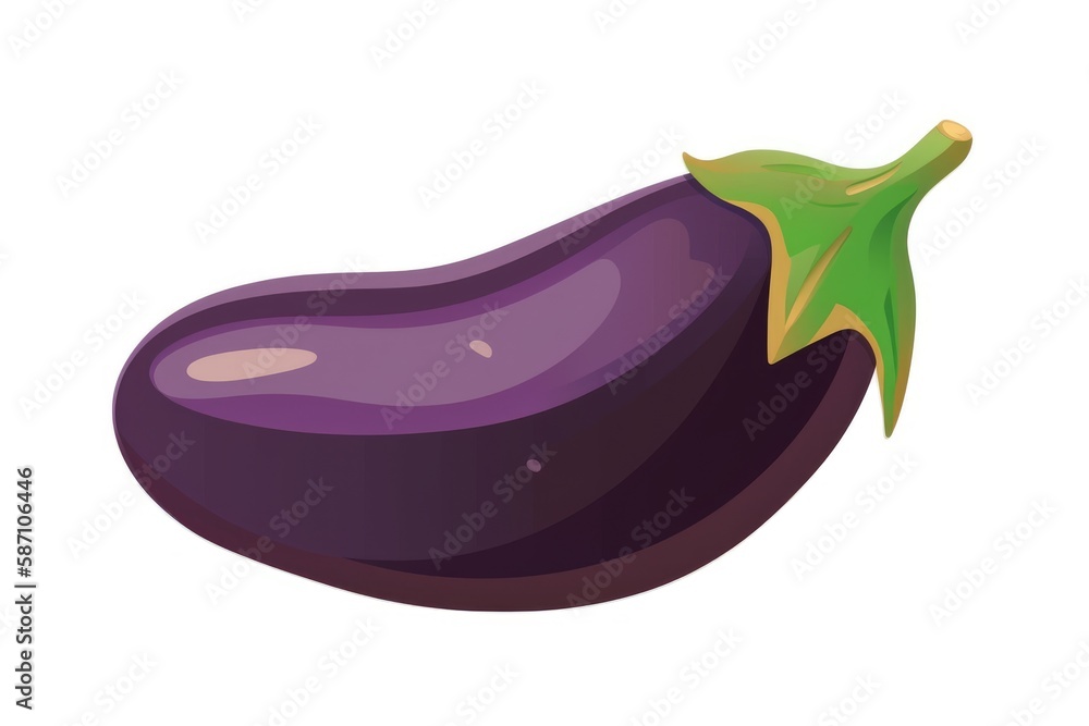 Eggplant Illustration on a White Background Eggplant Illustration on a White Background