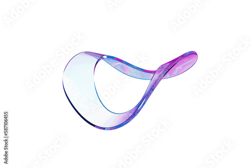 Abstract colored glass 3d rendered shape