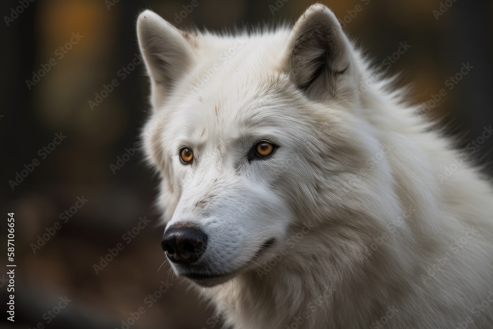 A solitary Arctic Wolf. Generative AI