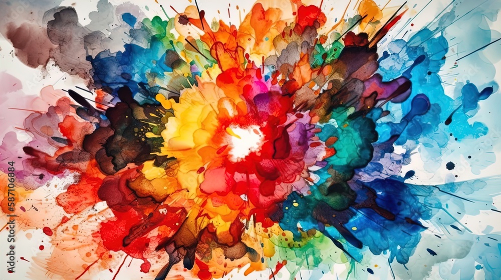 Paint Splash 8k Colorful Desktop Wallpaper Stock Illustration