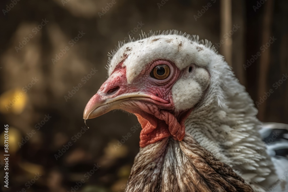 a turkey in a portrait. Generative AI