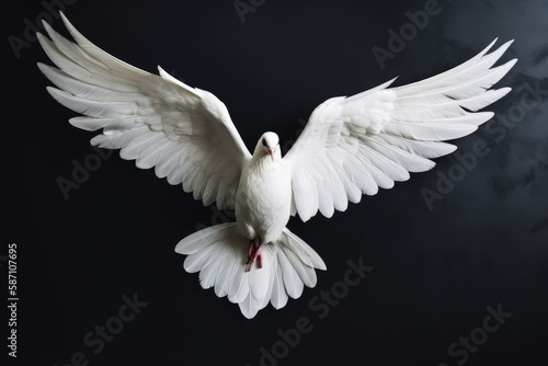  The flight of the dove: an image that represents peace and freedom, Generative AI