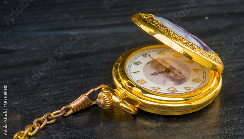 vintage pocket watch for background photo