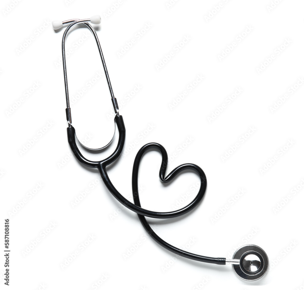 Modern stethoscope isolated on white Modern stethoscope isolated on white