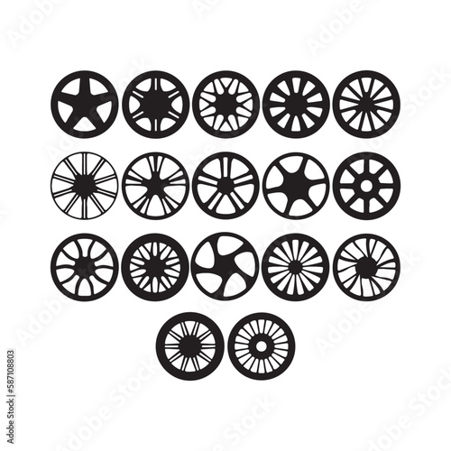 set of wheels isolated on white