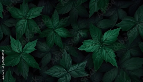 Dark green leaves background