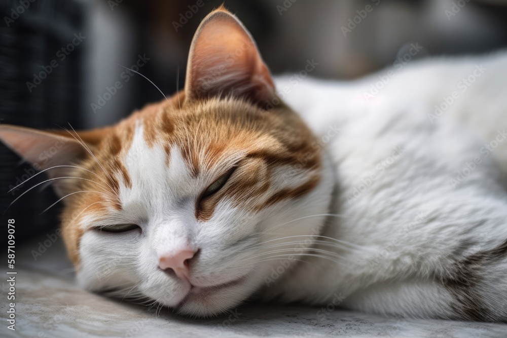 Fototapeta premium adorable cats are snoozers. Generative AI