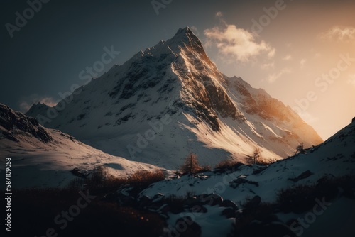 AI Generated illustration of a Snowy Mountain © NikoG