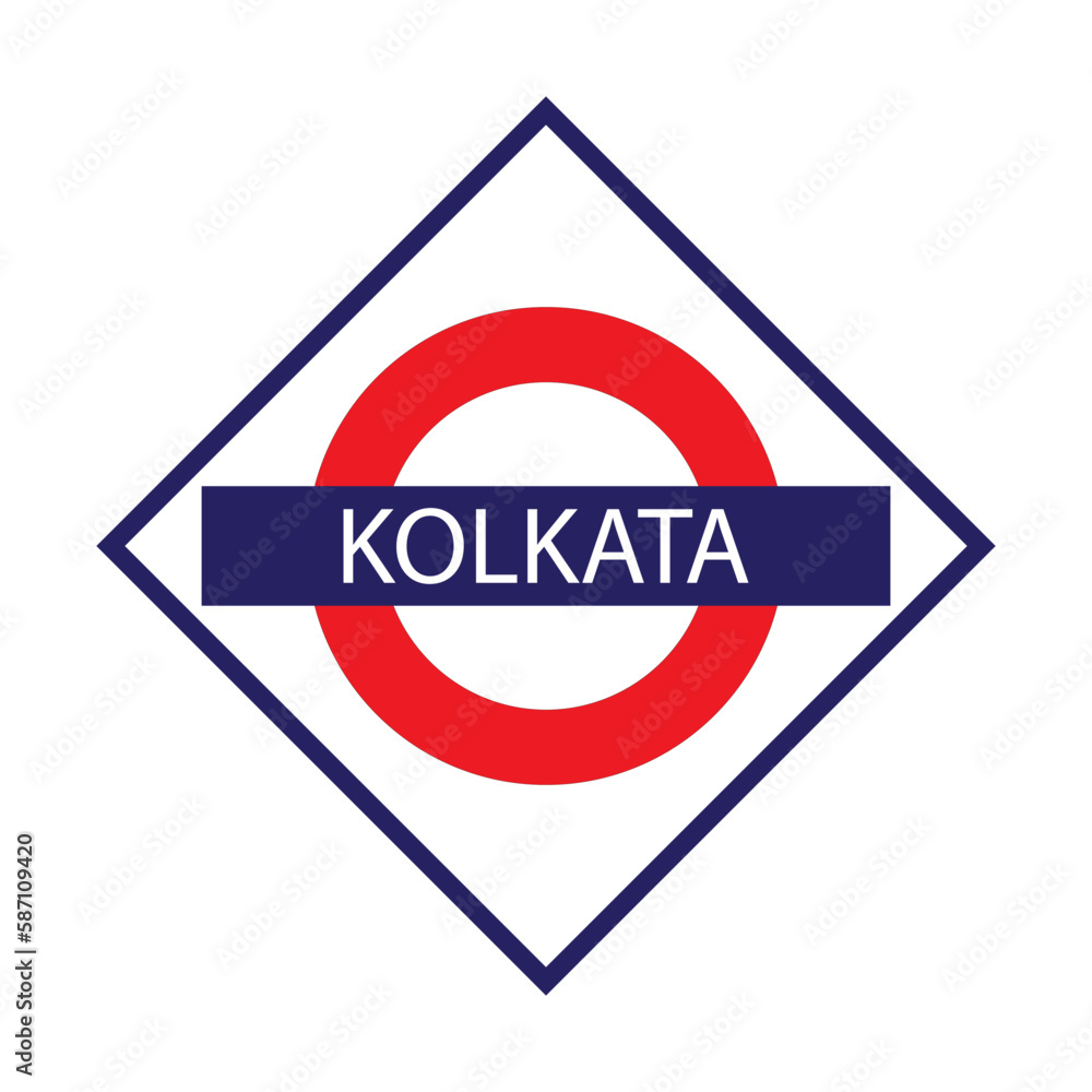 Kolkata junction railways name board isolated on white Kolkata junction railways name board isolated on white