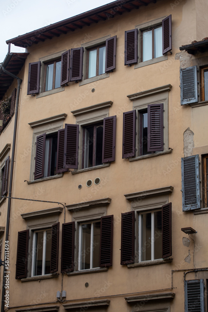 Typical architecture and street view in Firenze, Tuscany, Italy.