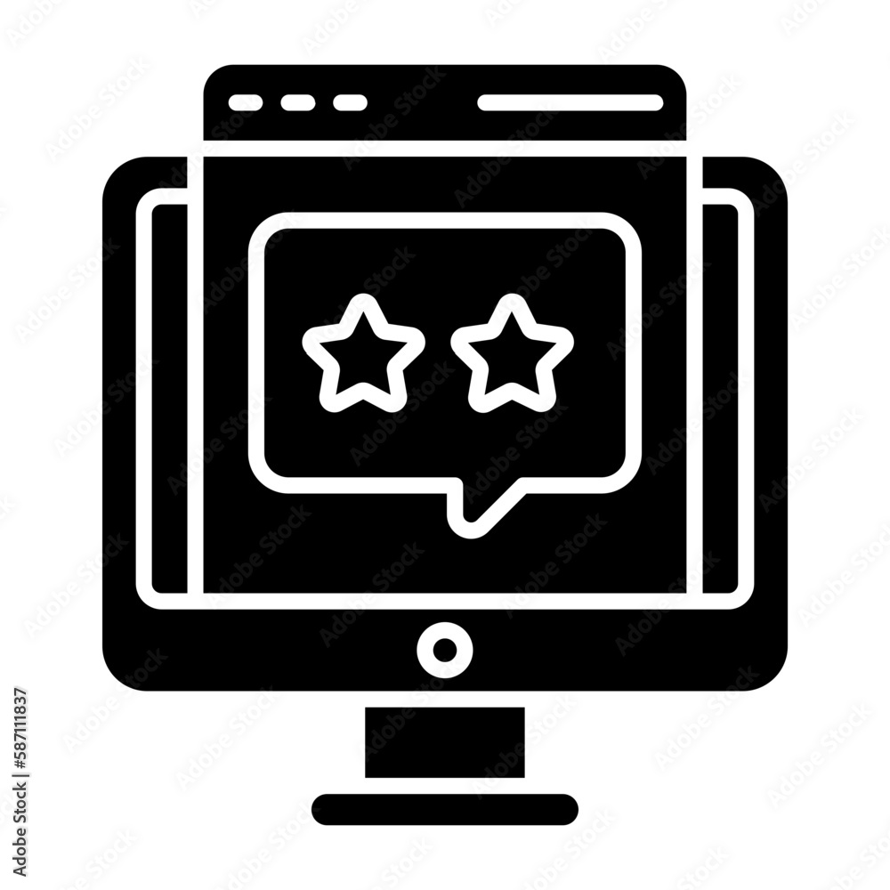 Online Rating Glyph Icon Online Rating Glyph Icon