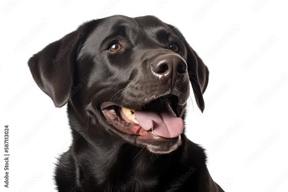 A happy black lab receiving a belly rub that is much deserved. Generative AI