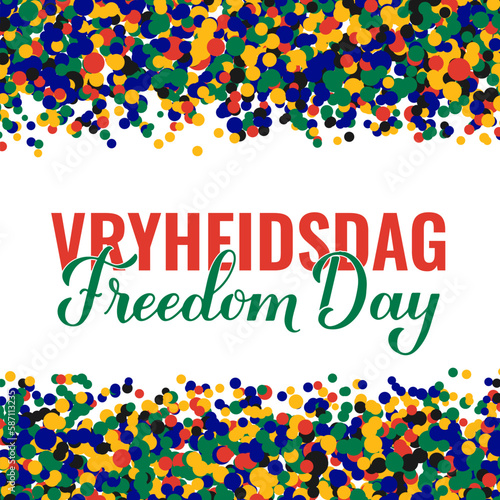 Vryheidsdag - South Africa Freedom Day. National holiday celebrate on April 27. Vector template for typography poster, banner, flyer, greeting card, etc