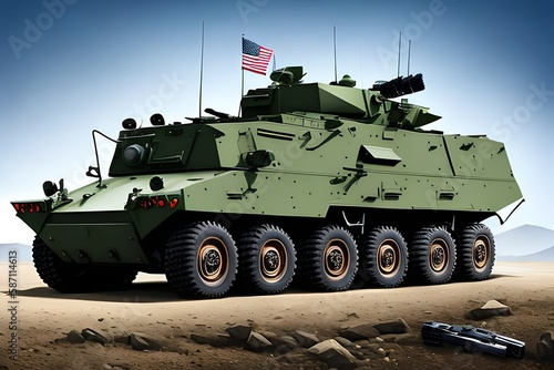 armoured personnel carrier (APC), clip-art, vector, white background
