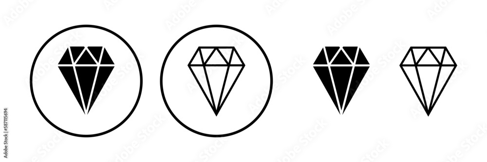 Diamond icon vector. gem icon. crystal stone Diamond icon vector. gem icon. crystal stone