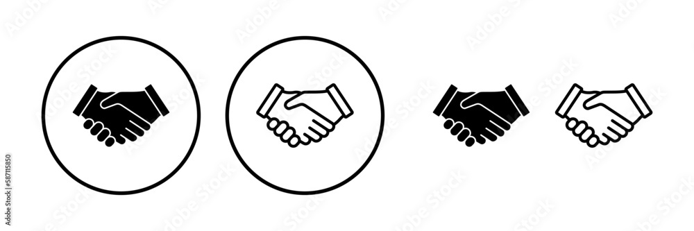 Hand shake icon vector. business handshake. contract agreement. partnership