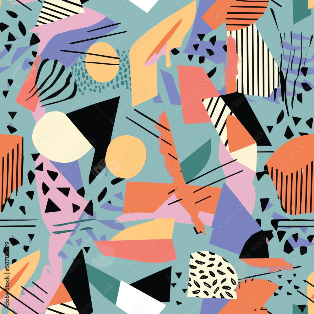 Obraz premium Seamless Abstract Vintage Vector Pattern Elegant Retro Artwork