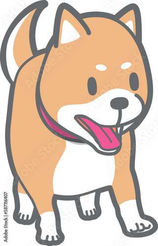 吠える柴犬のベクターイラスト