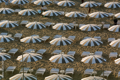 Umbrellas on a sand beach